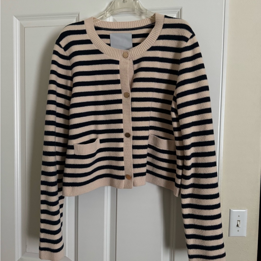 Anthropolgie stripped Black and Cream Women's cardigan